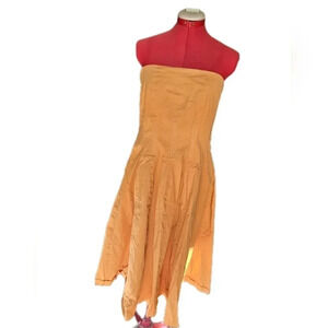 Eva Mendes by NY&Company, Size 12, Orange Strapless Dress